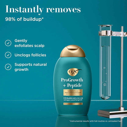 OGX ProGrowth + Peptide Clarifying Shampoo – Spa-Style Scalp Detox for Mindful Self-Care Rituals