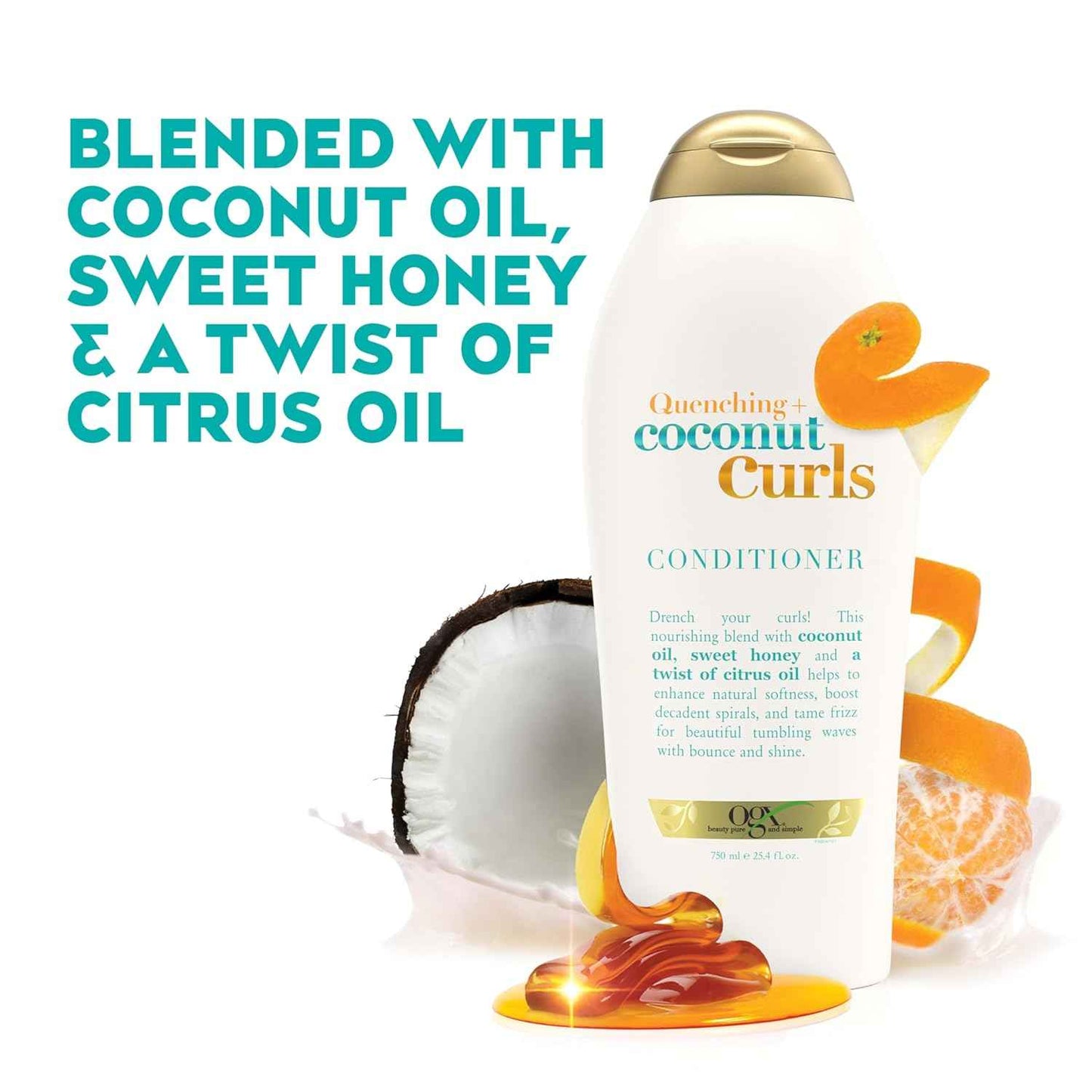 OGX Quenching + Coconut Curls Conditioner – Self-Care Hair Ritual for Curly Texture, Daily Moisture and Frizz Control
