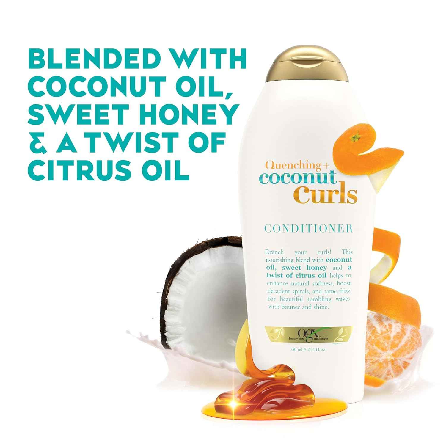 OGX Quenching + Coconut Curls Conditioner – Self-Care Hair Ritual for Curly Texture, Daily Moisture and Frizz Control