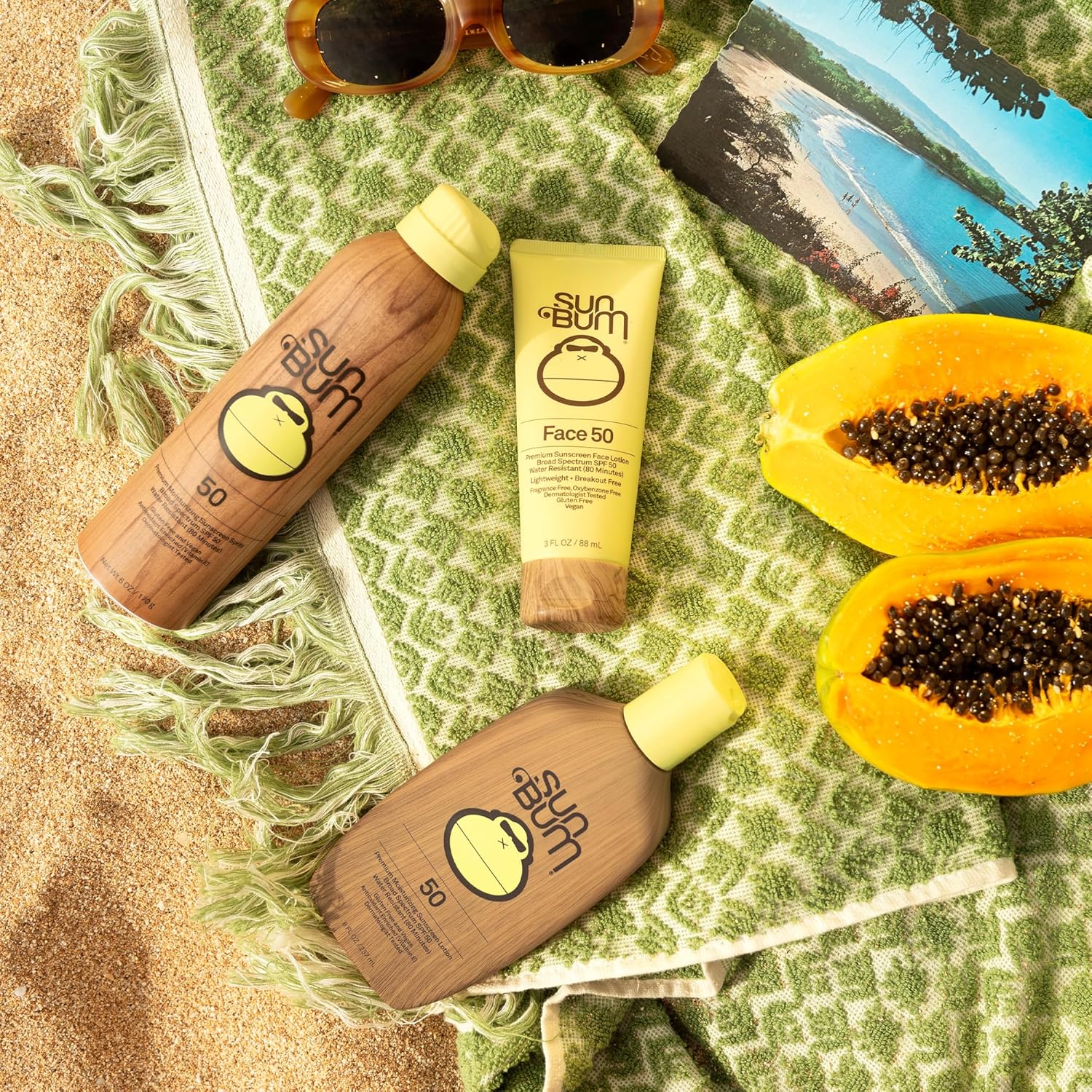 Sun Bum SPF 50 Face Lotion - Carry On Tropical Vacation Sun Care - TSA Compliant 3 oz Travel Size
