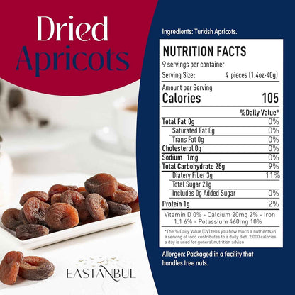 Eastanbul Sun Dried Apricots – Thoughtful Gourmet Gift Basket Addition for Housewarmings and Holidays