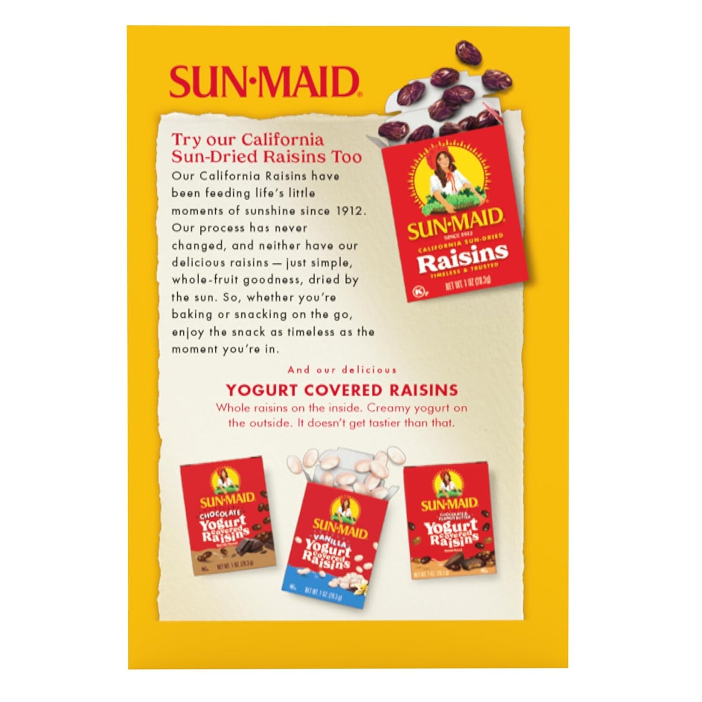 Sun-Maid California Golden Raisins – Road Trip & Picnic Sharing Snack for Families, 12 oz Box
