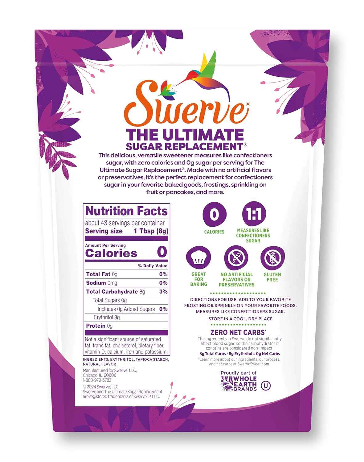 Swerve Sweetener Powder, Confectioners – Designer-Ready Baking Essential for Modern Home Bars
