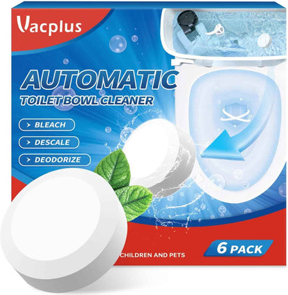 Vacplus Automatic Toilet Bowl Cleaners – Home Office Background Freshener, 6-Count Drop-In Tank Tablets for Odor-Free Focus