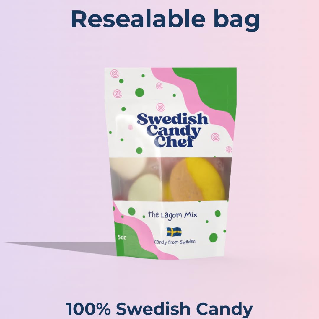Swedish Candy Chef Lagom Mix - Easter Basket Stuffer for Kids, Novelty Swedish Gummy Candy for Lunchboxes 5oz