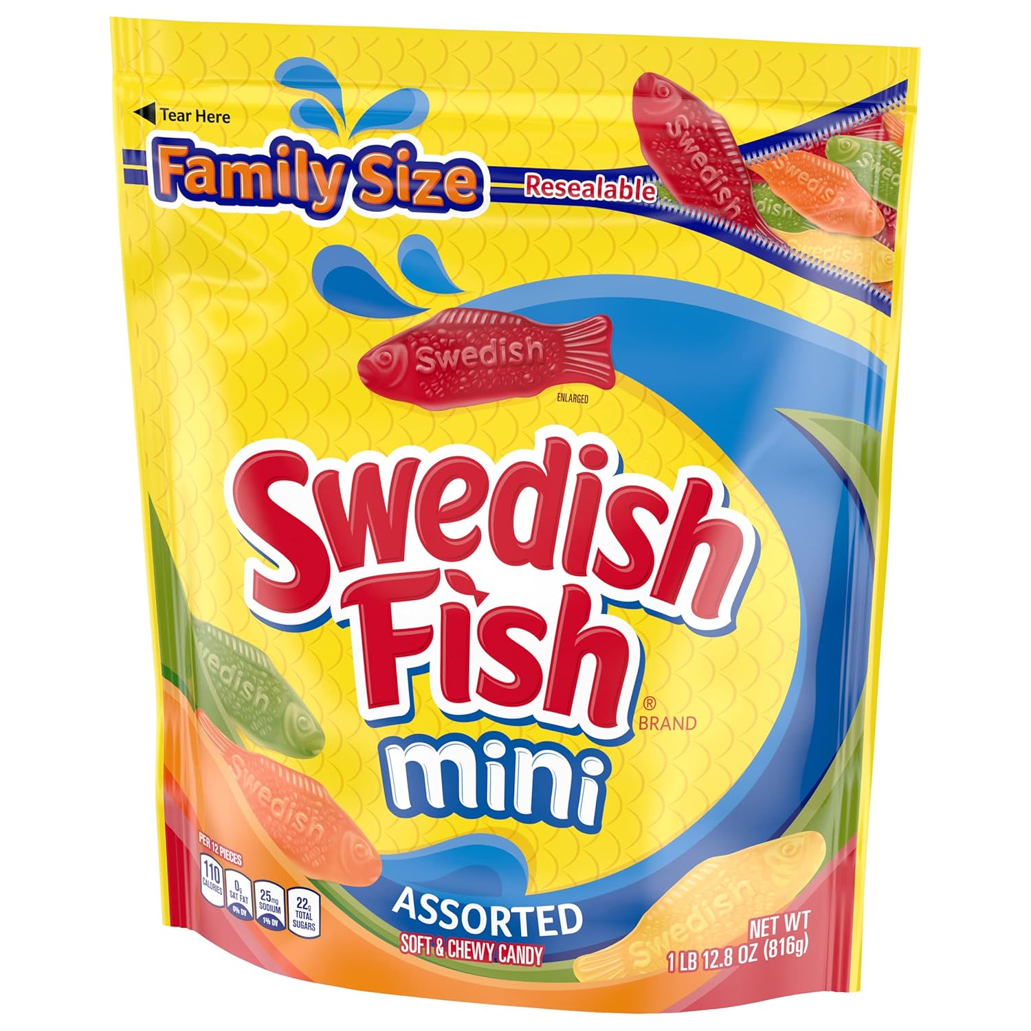 Swedish Fish Mini Gummy Candy – Picnic and Park Snack for Outdoor Family Outings, Sports Practice, and Playground Visits, 24 Count