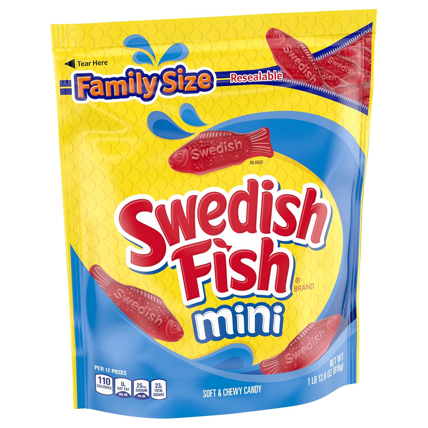 SWEDISH FISH Soft & Chewy Candy Mindful Portion Controlled Snack, 12 Pack 3.1 oz Boxes