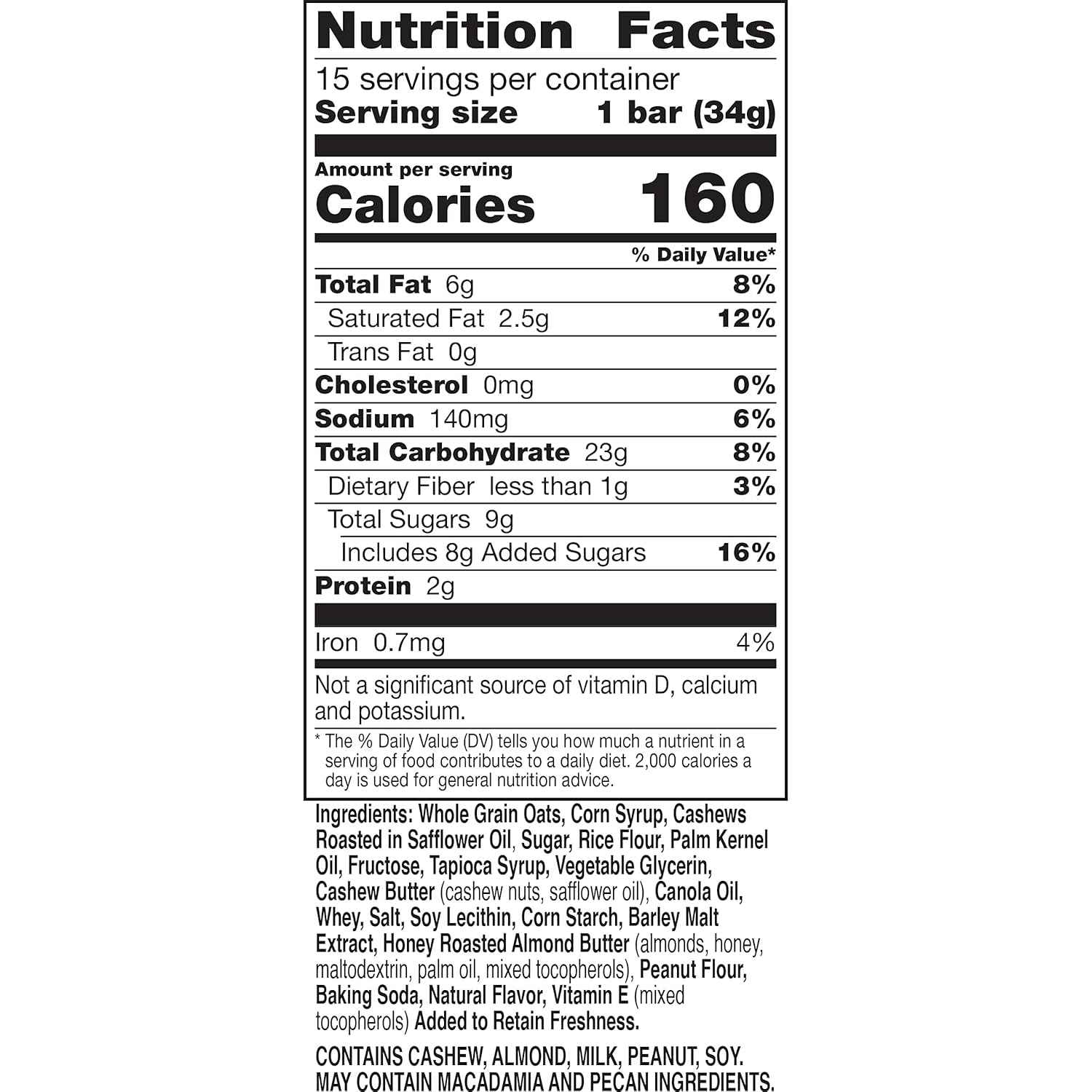 Nature Valley Sweet and Salty Nut Cashew Granola Bars – Lunchbox Snack Safe for School and Playroom