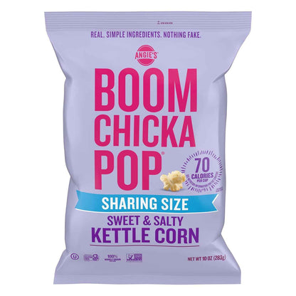 Angie's BOOMCHICKAPOP Kettle Corn Gluten Free Party Size – Lower Sugar Whole Grain Snack for Wellness Routines and Curbing Cravings
