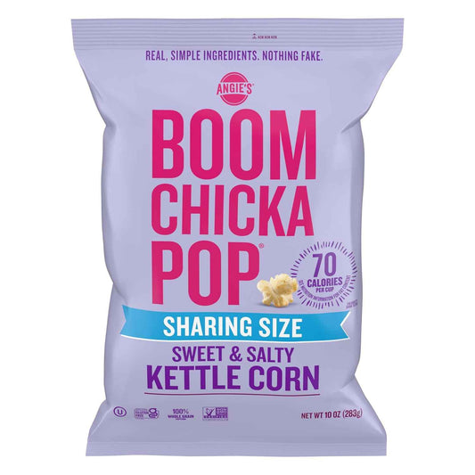 Angie's BOOMCHICKAPOP Kettle Corn Gluten Free Party Size – Lower Sugar Whole Grain Snack for Wellness Routines and Curbing Cravings