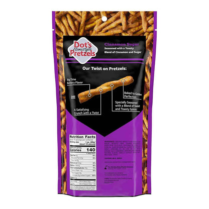 Dot's Pretzels Cinnamon Sugar Twist – Family-Size Resealable Bag for Lunchboxes and After-School Snacking