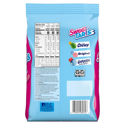 SweeTARTS Ropes Soft Chewy Candy 15 oz – After-School Treat for Kids with Tangy Cherry, Rainbow, and Strawberry Flavors