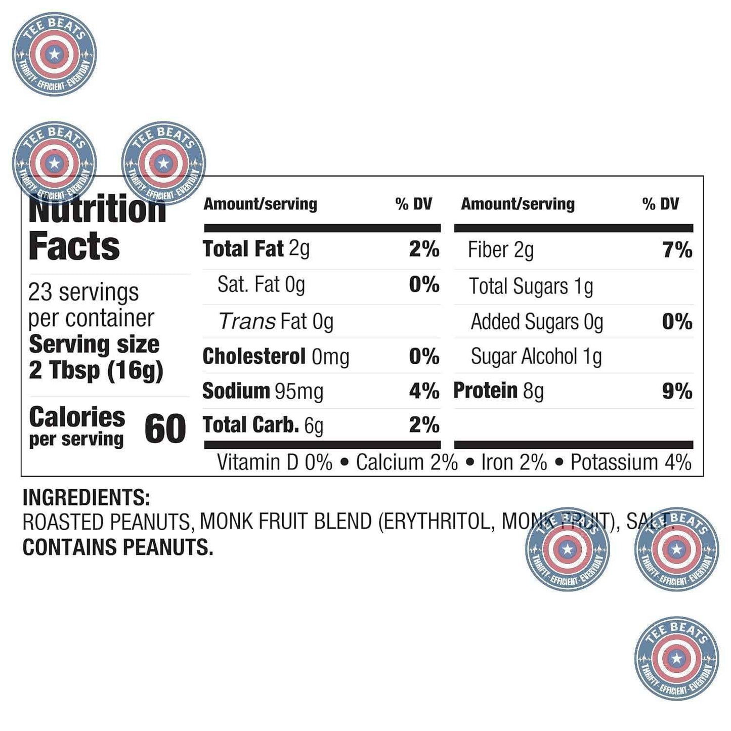 PBfit No Sugar Added Peanut Butter Powder for Clutter-Free Pantry, Three-Ingredient Protein for Simple Living