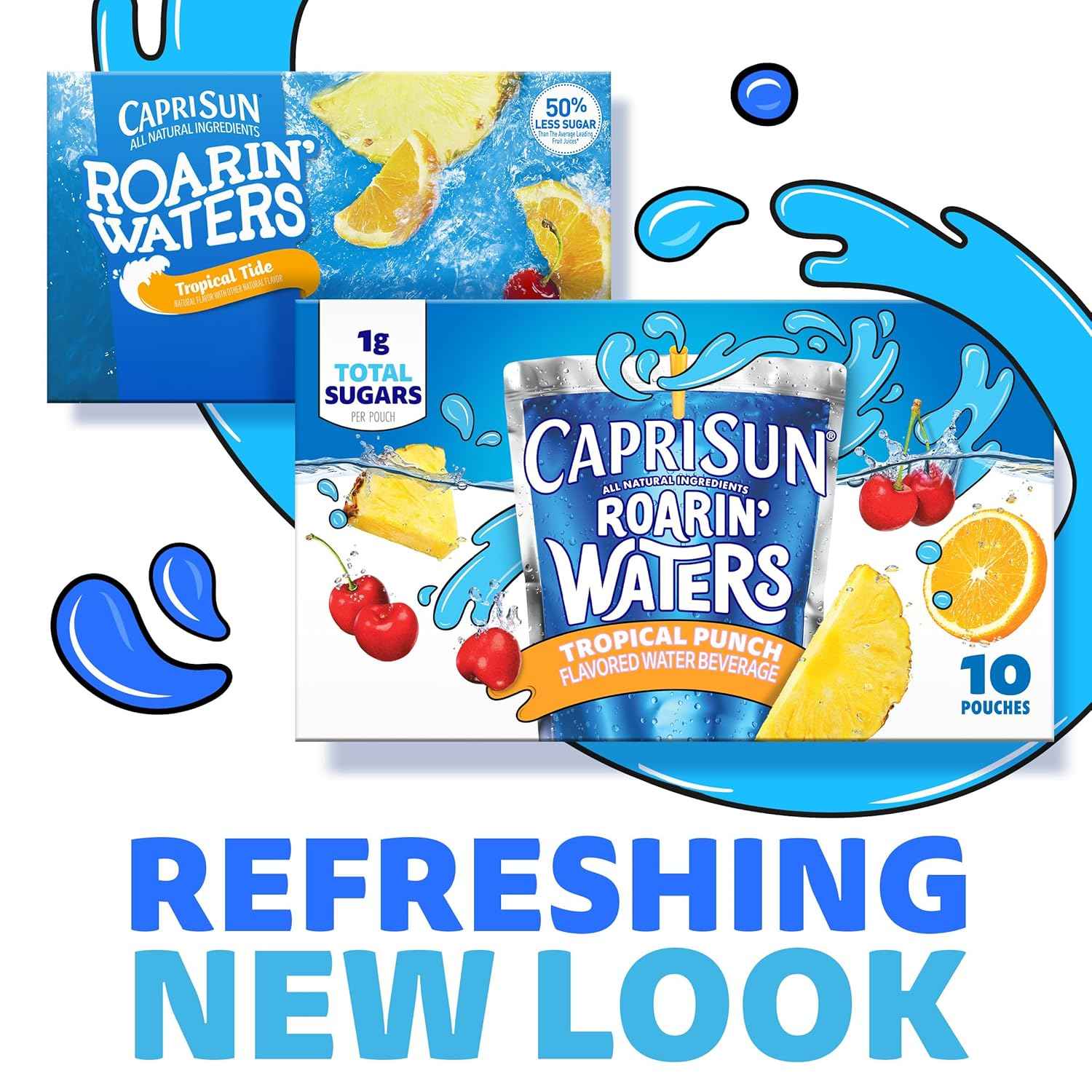 Capri Sun Roarin' Waters Tropical Punch – Family Road Trip Drink Bundle, 40 ct Pouches