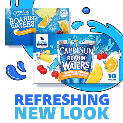 Capri Sun Roarin' Waters Tropical Punch – Family Road Trip Drink Bundle, 40 ct Pouches