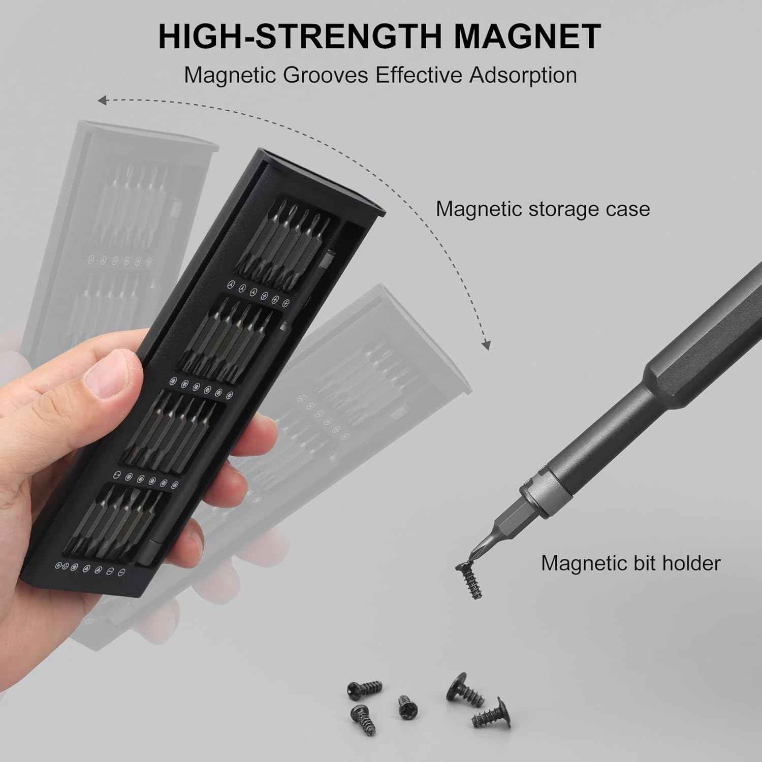 SHARDEN 49-in-1 Screwdriver Set – Minimalist Tool Kit with Clean Aluminum Handle, Magnetic Case for Clutter-Free Repairs