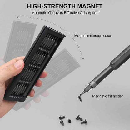 SHARDEN 49-in-1 Screwdriver Set – Minimalist Tool Kit with Clean Aluminum Handle, Magnetic Case for Clutter-Free Repairs