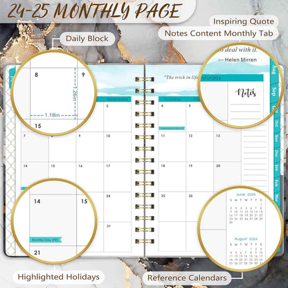PAPERIAN 2024 Planner – Back-to-School Gift for College Students, A5 Weekly and Monthly Agenda