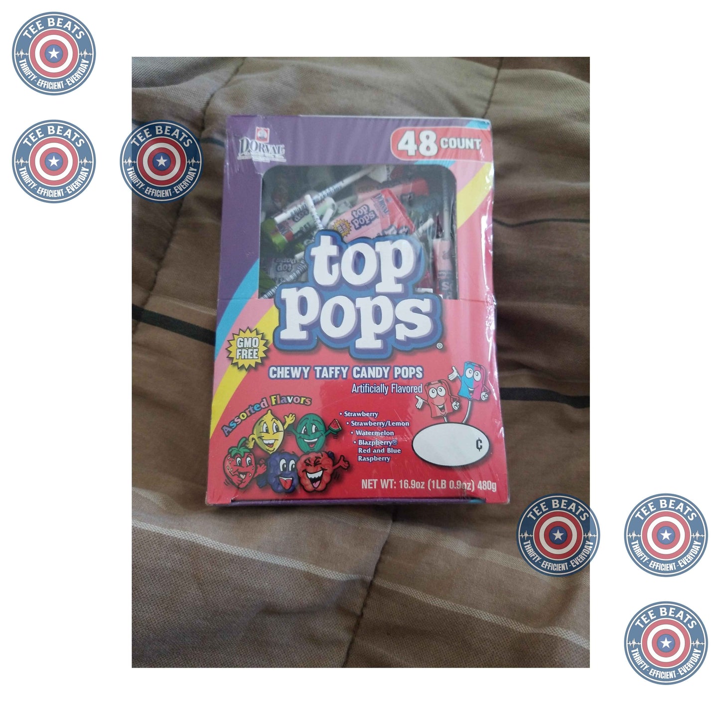 Taffy Pops Assorted Flavors 48ct – Thoughtful Stocking Stuffer and Christmas Tree Surprise for Great-Grandchildren