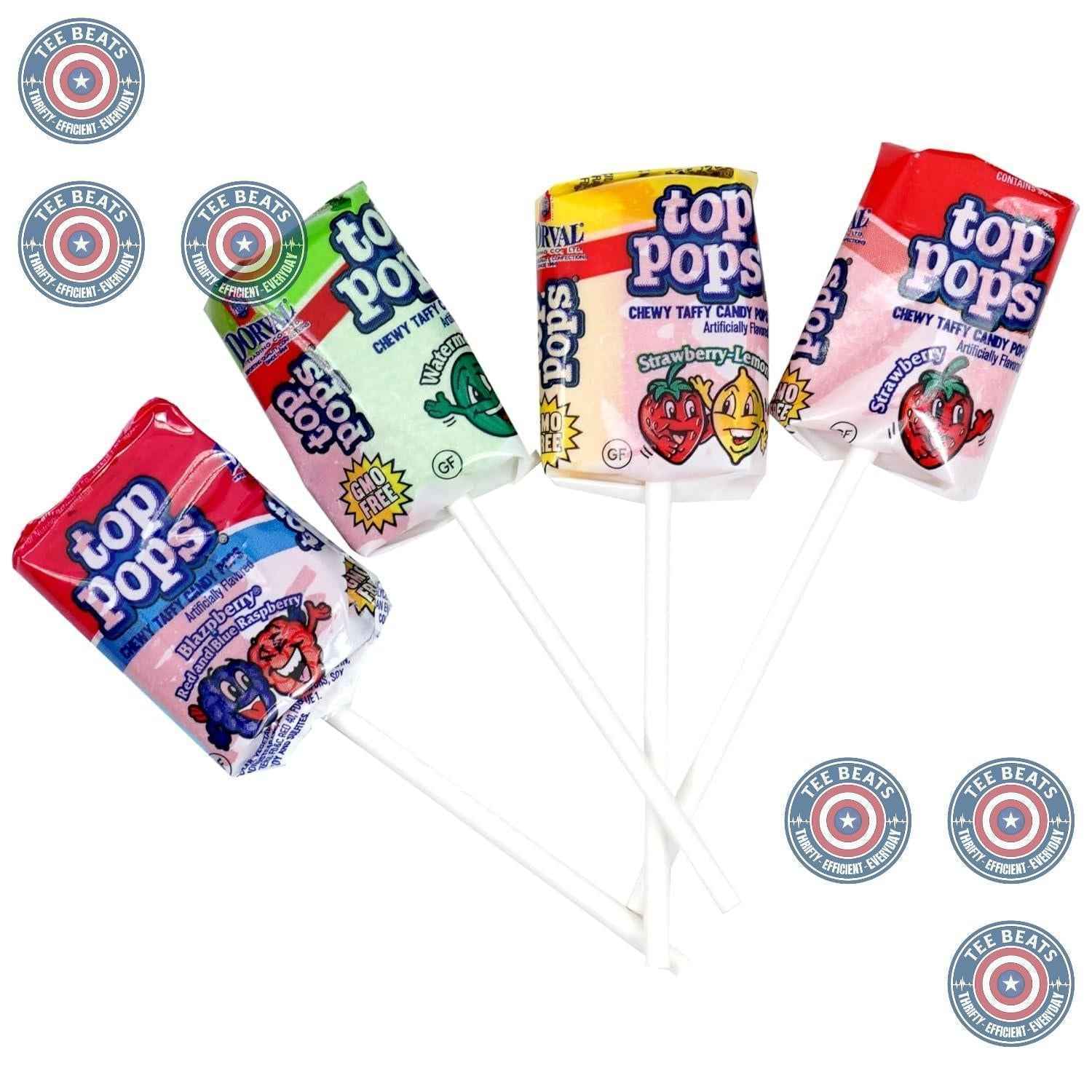 Top Pops Taffy Pops, 48 Pack – Shared Office Taffy Lollipops for Break Room Counters