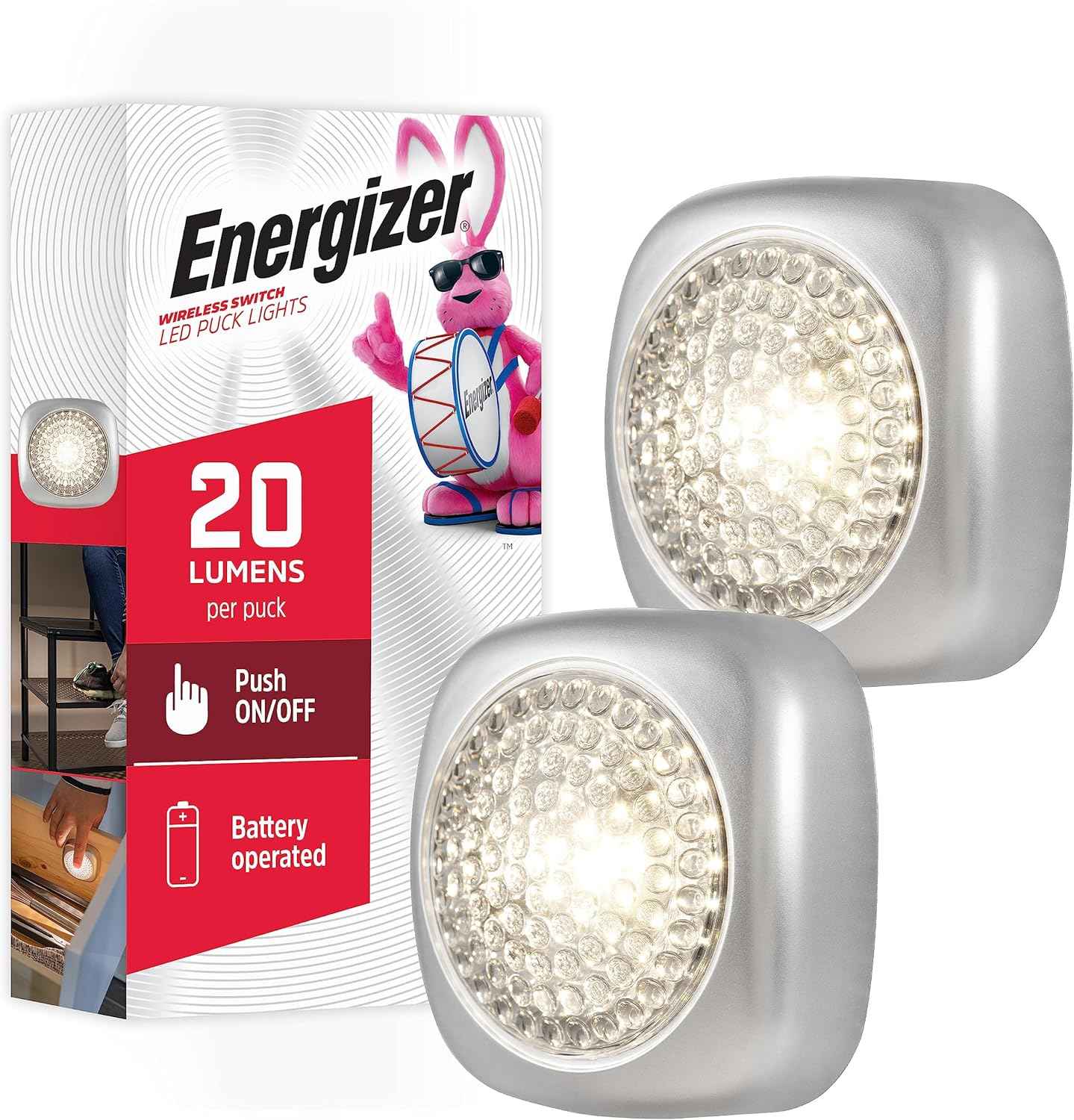 Energizer LED Tap Light – Portable Camping and Tent Light, Battery Powered Wireless Puck for Open Air Adventures