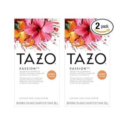 TAZO Passion Herbal Tea Bags – Caffeine-Free 3 PM Workday Ritual with a Piece of Chocolate