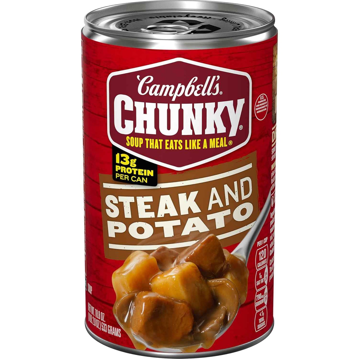 Campbell's Chunky Soup Steak With Hearty Vegetables – Road Trip Lunch Can, Ready in Minutes on the Go