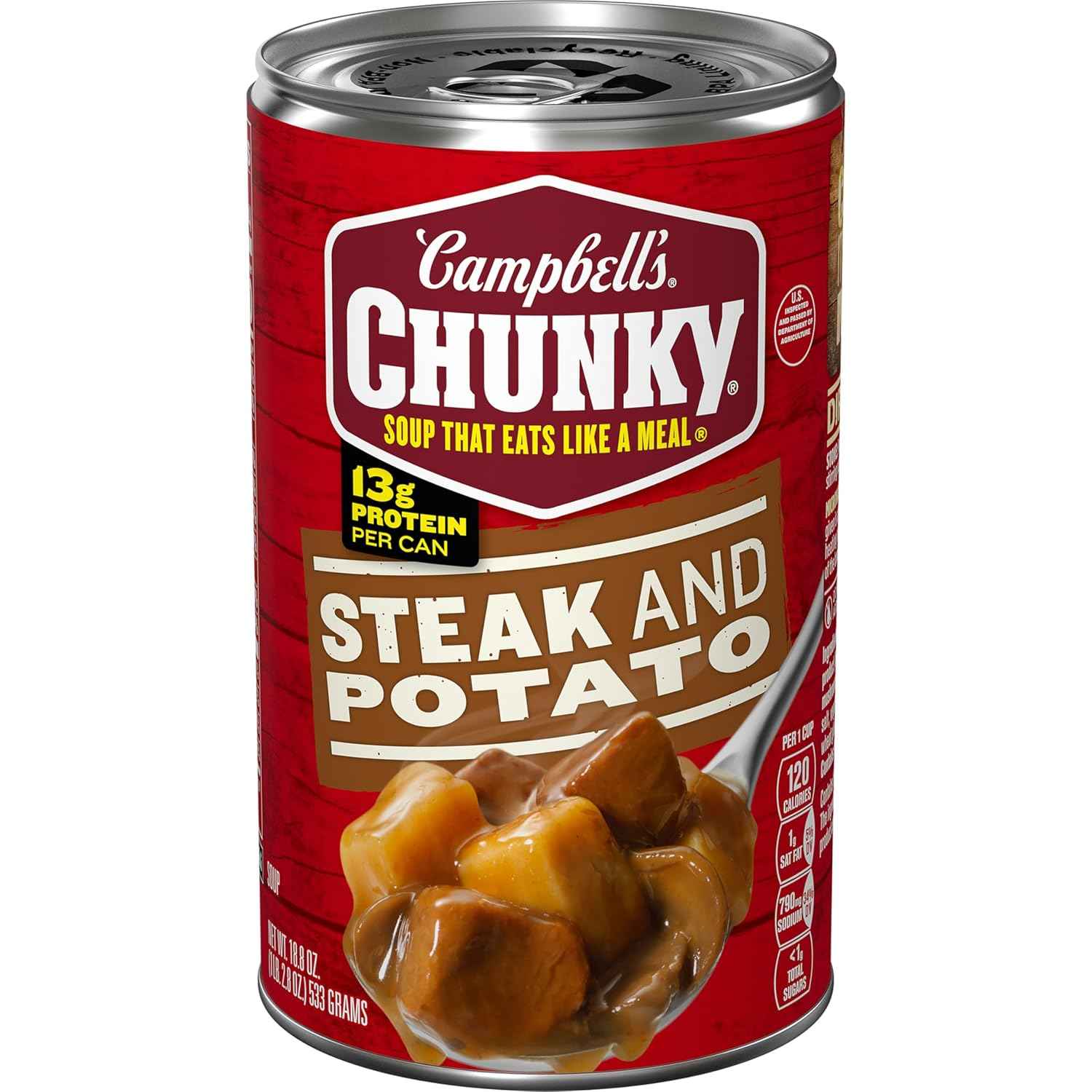 Campbell's Chunky Soup Steak With Hearty Vegetables – Road Trip Lunch Can, Ready in Minutes on the Go
