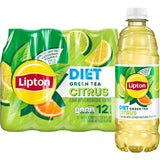 Lipton Green Tea Citrus 16.9 fl oz Bottles, 12-Pack – Low-Calorie Citrus Beverage for Mindful Lunch Pairings