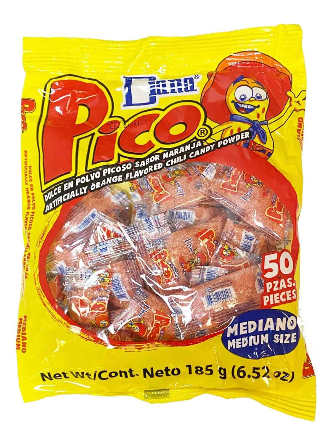 Pico Mediano Diana Original Orange Hot Candy Powder – Camping and Hiking Trail Snack, 50 Single-Serve 4g Sachets