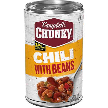 Campbell's Chunky Roadhouse Chili with Beans – Cozy Comfort Bowl for Cold Winter Self-Care, 19 oz Can