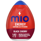 mio Energy Black Cherry Water Enhancer for Road Trips and Carry-On Travel, Compact 1.62 fl oz Squeeze Bottle, 90 mg Caffeine