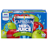 Capri Sun 100% Apple Juice Pouches – Worry-Free Individually Sealed Beverage for School Trips, 10 Boxes 6 fl oz