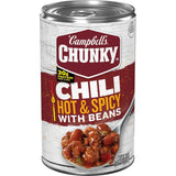 Campbell's Chunky Hot and Spicy Chili With Beans — 19 oz Filling Self-Care Meal After a Tough Workout