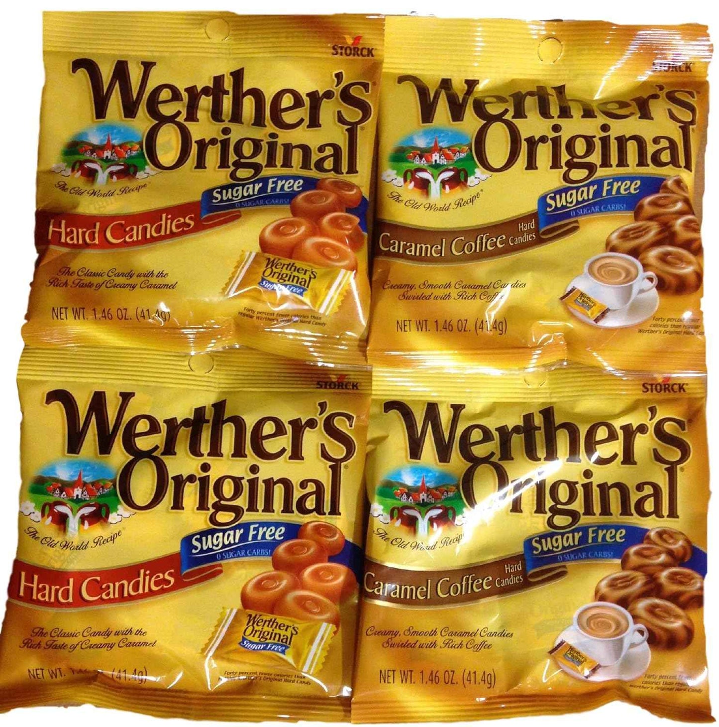 Werther's Original Sugar-Free Candy 4-Pack – Mindful Portion-Controlled Snack for Bedtime and Relaxation Rituals
