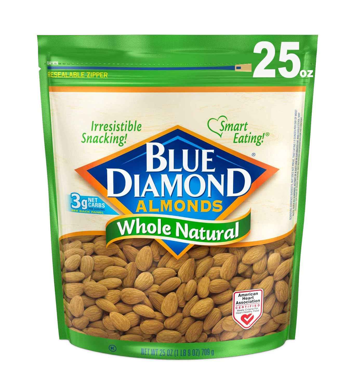 Blue Diamond Almonds Wasabi & Soy Sauce Flavored Snack Nuts – Family Movie Night Snack for Sharing, 25 Oz Resealable Bag