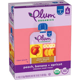 Plum Organics Organic Baby Food Pouches – USDA Certified Non-GMO Stage 2 Puree with Resealable Cap, 4 oz Safe Travel Pack of 4