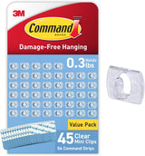 Command Secure Light Clips for Dorm and Bedroom Safety, Damage-Free Adhesive Mounting for String Lights