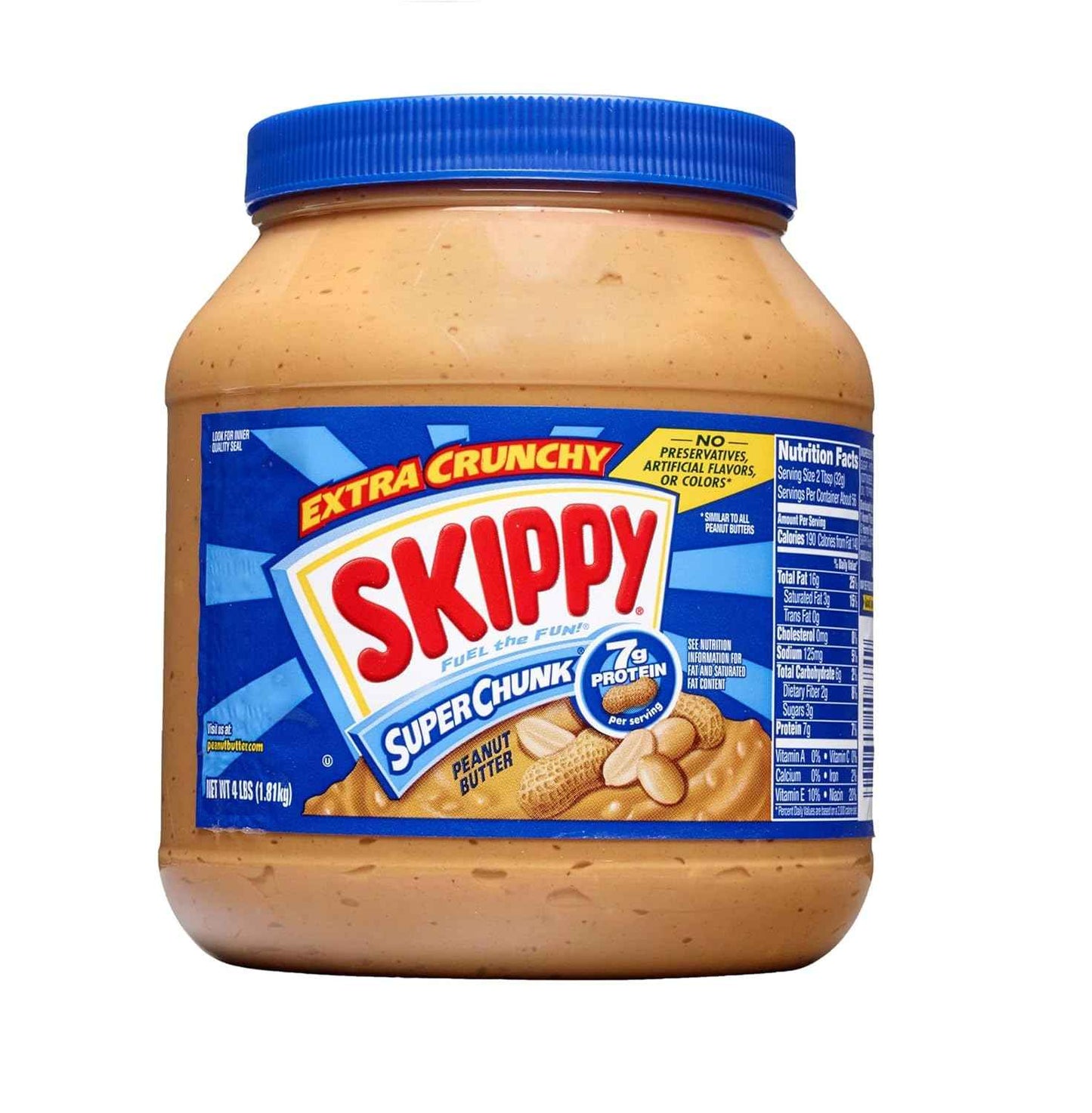 SKIPPY Super Chunk Peanut Butter – Kid-Friendly Pantry Staple for After-School PB&J Sandwiches, Bulk 40 oz