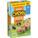 Quaker Chewy Peanut Butter Chocolate Chip Granola Bars – Kid-Friendly School Lunchbox Snack for Back-to-School Routines