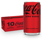 Coca-Cola Coke Zero Sugar Mini Cans – 21 mg Caffeine Pick-Me-Up for Focused Office Work and Study Sessions