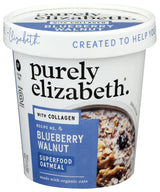 Purely Elizabeth Blueberry Walnut Collagen Protein Oats – Quick Desk Breakfast Between Meetings, 2 oz Grab-and-Go Pouch