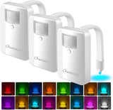Chunace Toilet Bowl Night Light for Seniors and Light Sleepers – Auto Motion Activated LED, No Outlet Needed Cordless Bathroom Safety Light 3 Pack