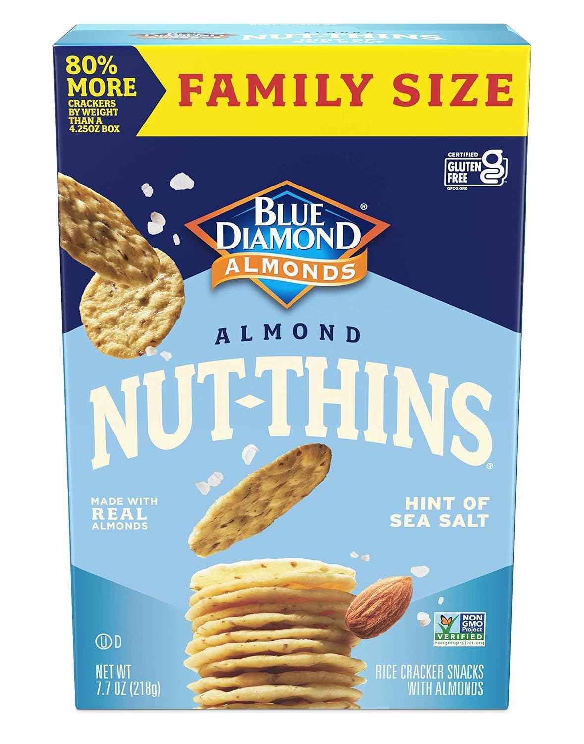 Blue Diamond Almonds Nut-Thins Hint of Sea Salt – Resealable Road Trip Cracker for Backseat Snacking