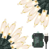 Battery Operated String Lights with 6 Hour Auto Timer, Aesthetic Dorm Room and Apartment Lighting in Warm White, Waterproof LED Lights with USB Option