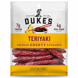 Duke's Pork Teriyaki Smoked Shorty Sausages – No-Mess Desk Snack to Power Through Afternoon Work, 5 oz