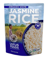 Lotus Foods Organic White Jasmine Rice 8 oz – Lightweight Pantry Staple for Camping and RV Trips
