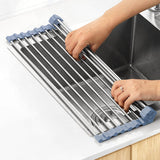 MECHEER Roll-Up Dish Drying Rack – Portable Outdoor Sink Accessory for Camping and Picnics