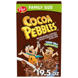 Cocoa PEBBLES Cereal – Chocolatey Rice Flake Cereal for Picky Eaters and Busy School Mornings, 32 oz Mega Pack