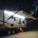 Auledio Flameless RV Awning Light – 12V LED Strip with Cool-Run Bulbs, Safer Than Lanterns Around Kids and Pets Outdoors